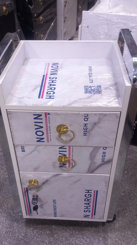 ترولی آرایشگاهی بغل فلزی آبکاری شده فورتیک